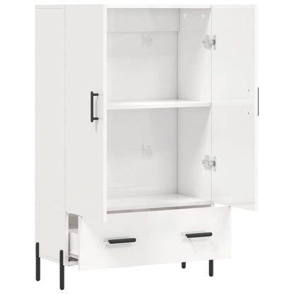 Skříň Highboard Lesklá Bílá 69,5 X 31 X 115 Cm Kompozitní Dřevo