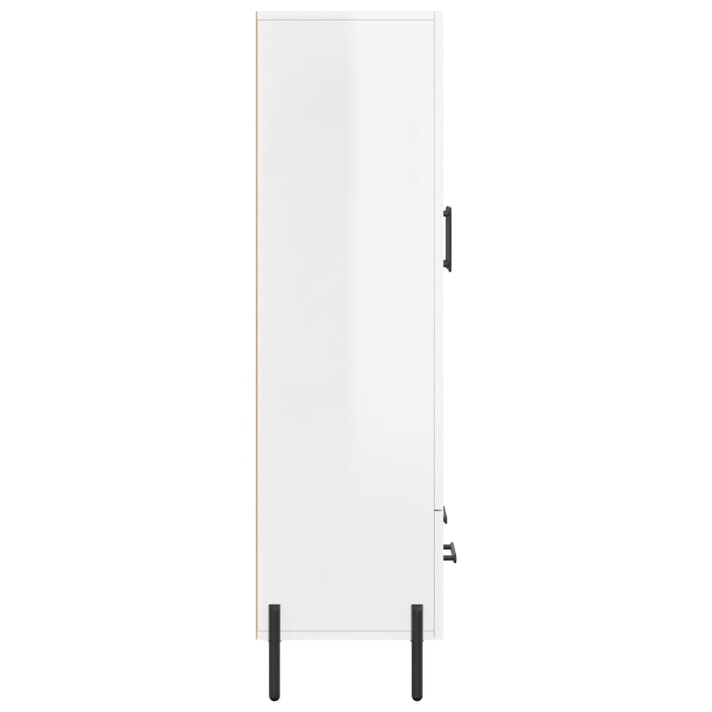 Skříň Highboard Lesklá Bílá 69,5 X 31 X 115 Cm Kompozitní Dřevo