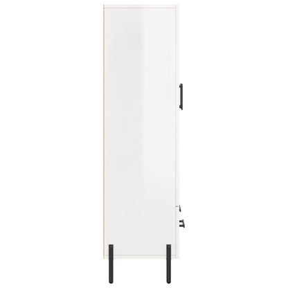 Skříň Highboard Lesklá Bílá 69,5 X 31 X 115 Cm Kompozitní Dřevo