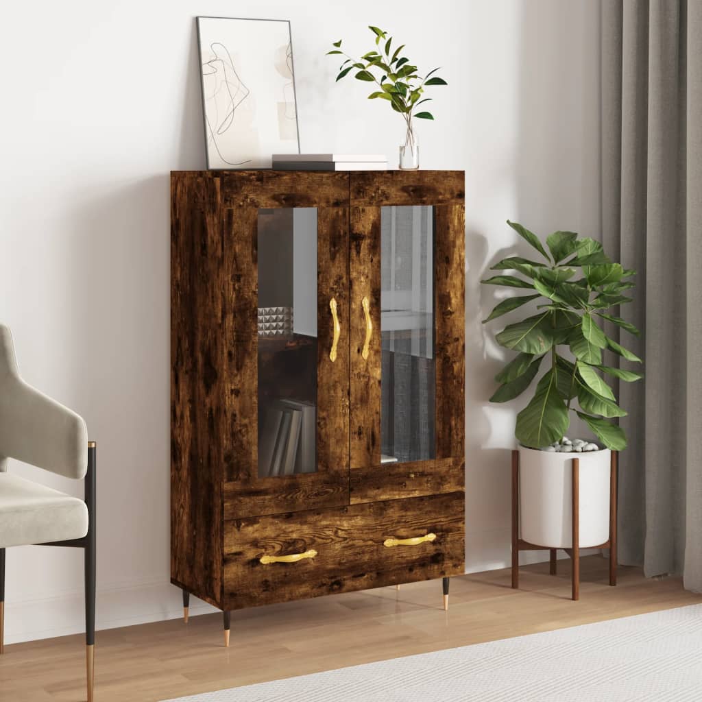 Skříň Highboard Kouřový Dub 69,5 X 31 X 115 Cm Kompozitní Dřevo