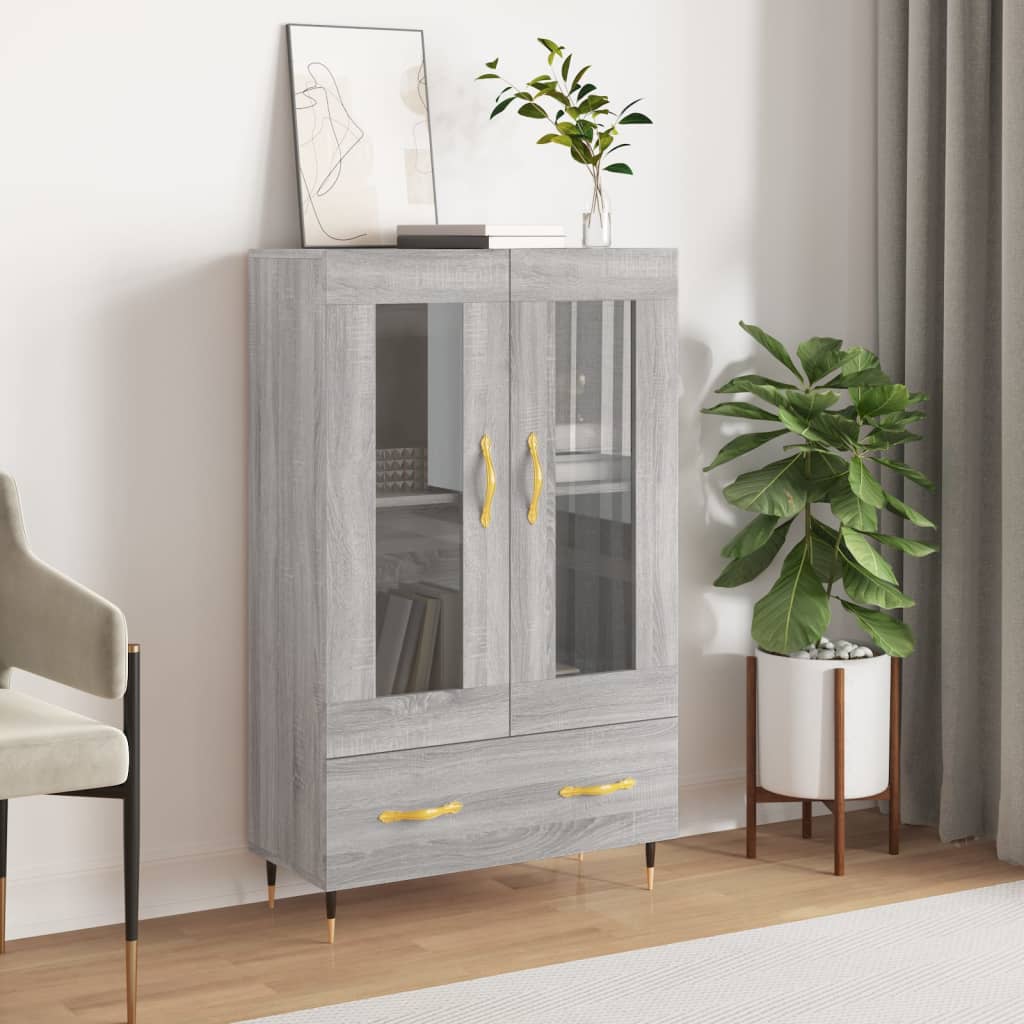 Skříň Highboard Šedá Sonoma 69,5 X 31 X 115 Cm Kompozitní Dřevo