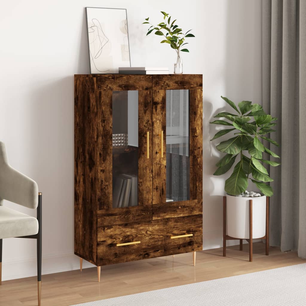 Skříň Highboard Kouřový Dub 69,5 X 31 X 115 Cm Kompozitní Dřevo