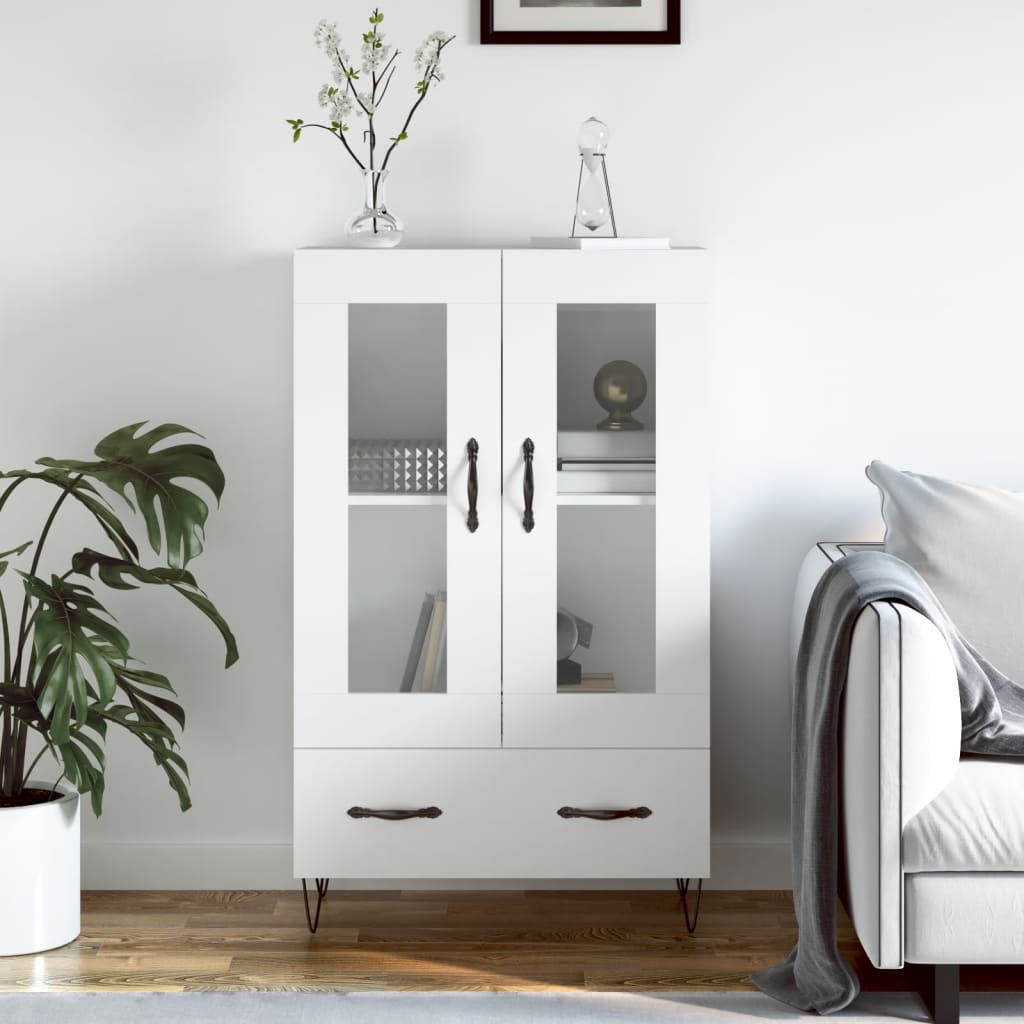 Skříň Highboard Černá 69,5 X 31 X 115 Cm Kompozitní Dřevo