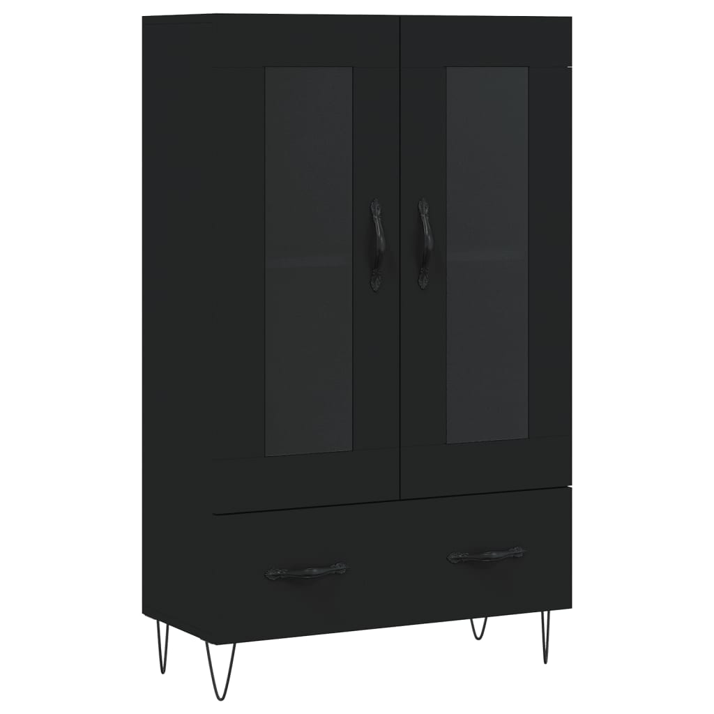 Skříň Highboard Černá 69,5 X 31 X 115 Cm Kompozitní Dřevo