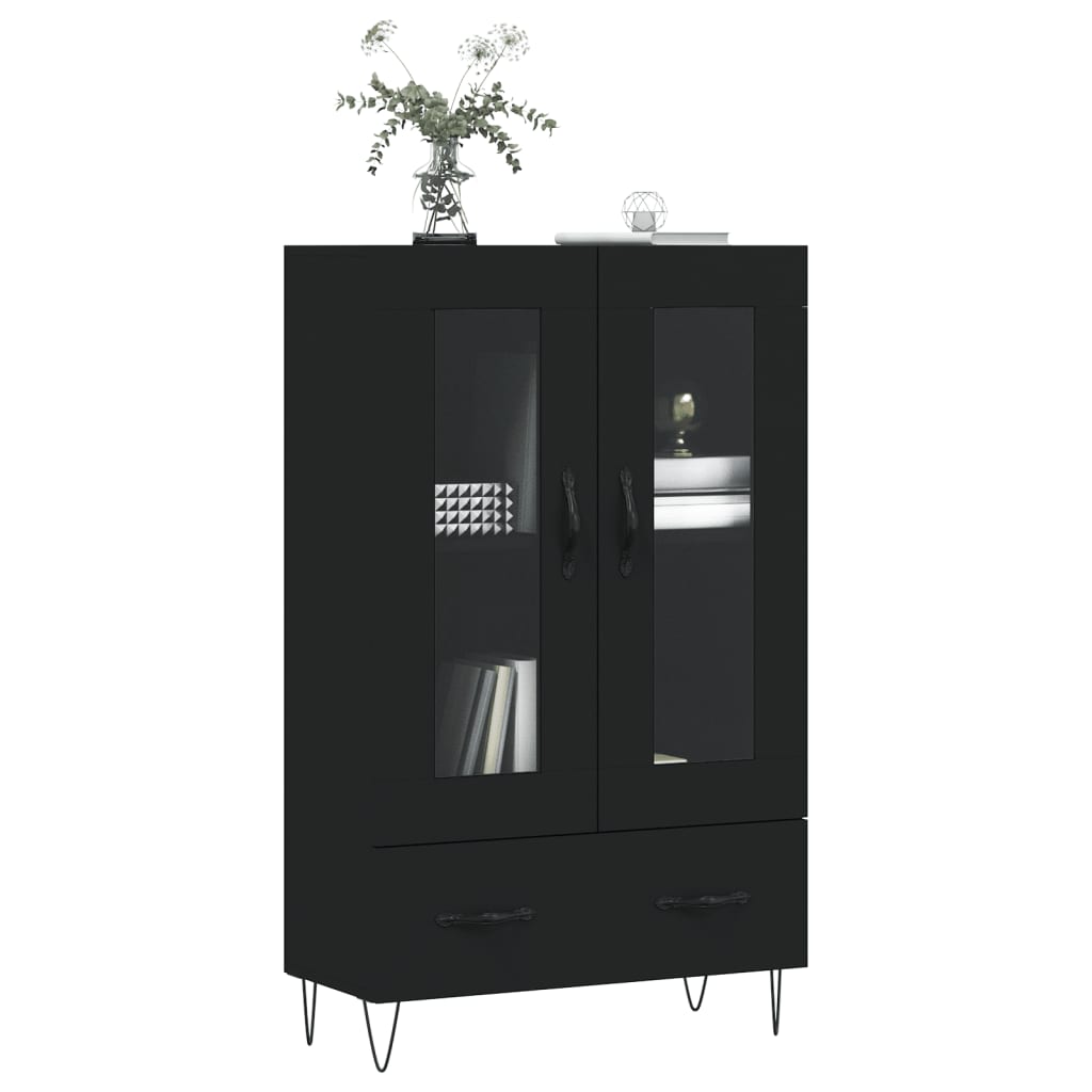 Skříň Highboard Černá 69,5 X 31 X 115 Cm Kompozitní Dřevo