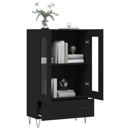 Skříň Highboard Černá 69,5 X 31 X 115 Cm Kompozitní Dřevo