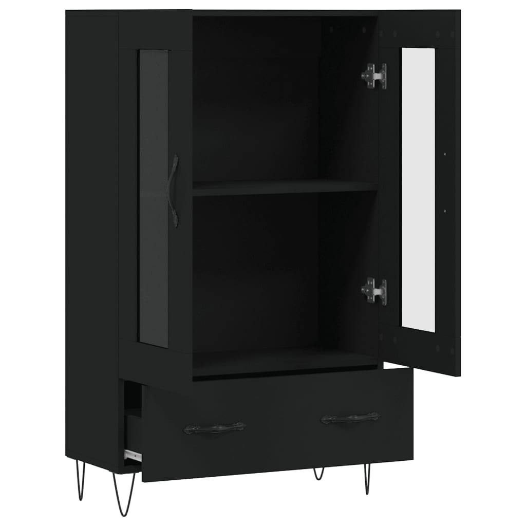 Skříň Highboard Černá 69,5 X 31 X 115 Cm Kompozitní Dřevo