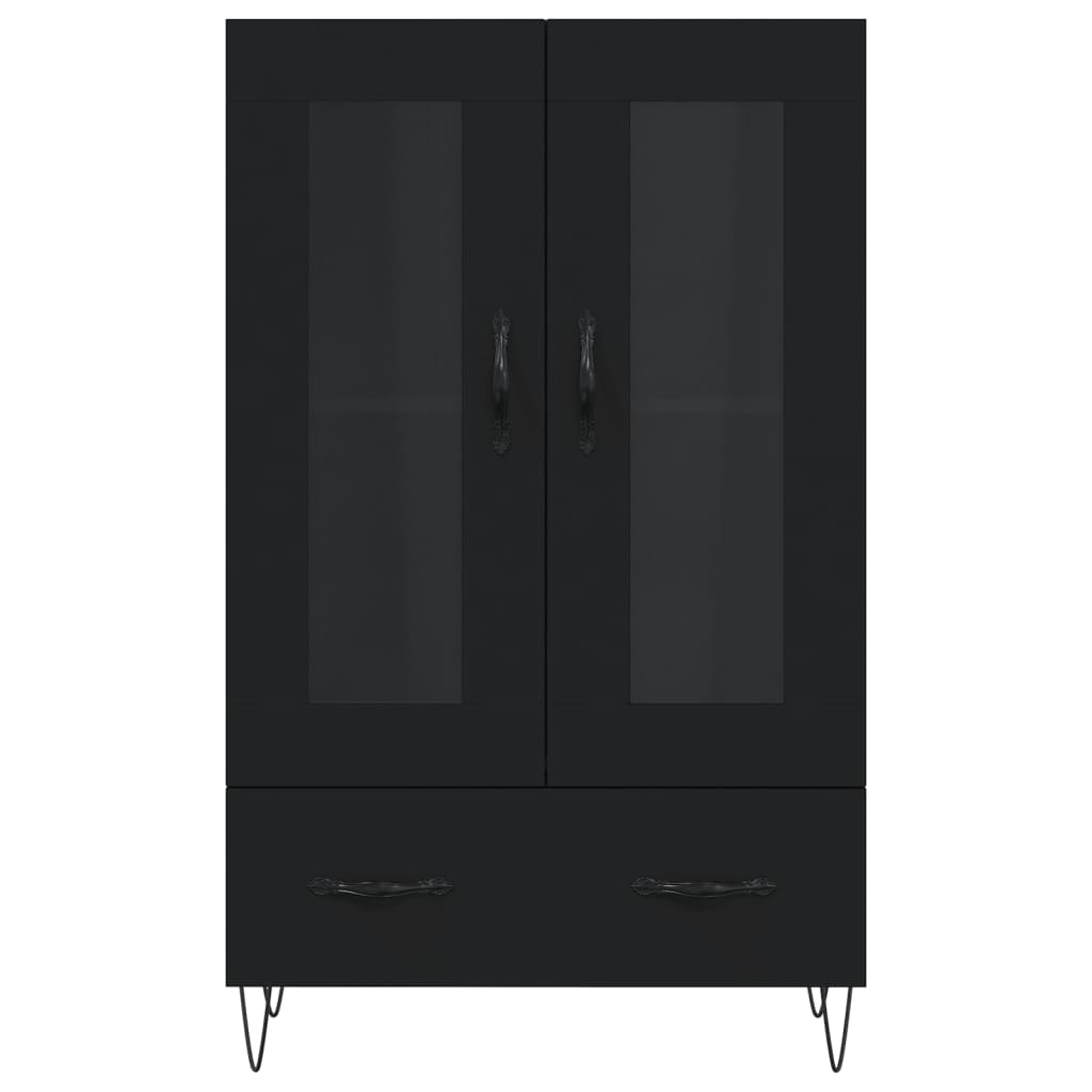 Skříň Highboard Černá 69,5 X 31 X 115 Cm Kompozitní Dřevo