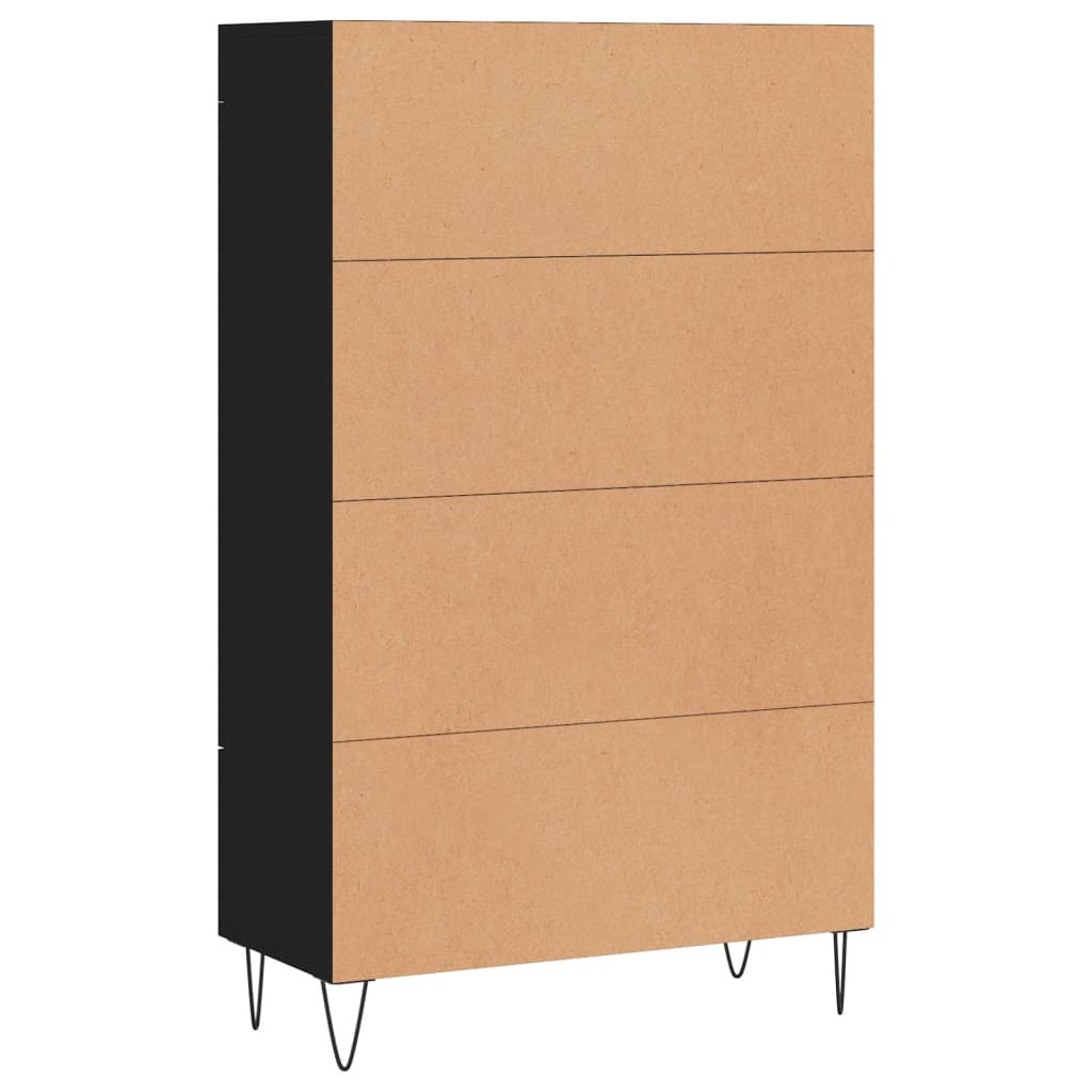 Skříň Highboard Černá 69,5 X 31 X 115 Cm Kompozitní Dřevo