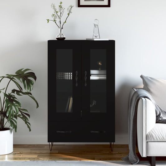 Skříň Highboard Černá 69,5 X 31 X 115 Cm Kompozitní Dřevo