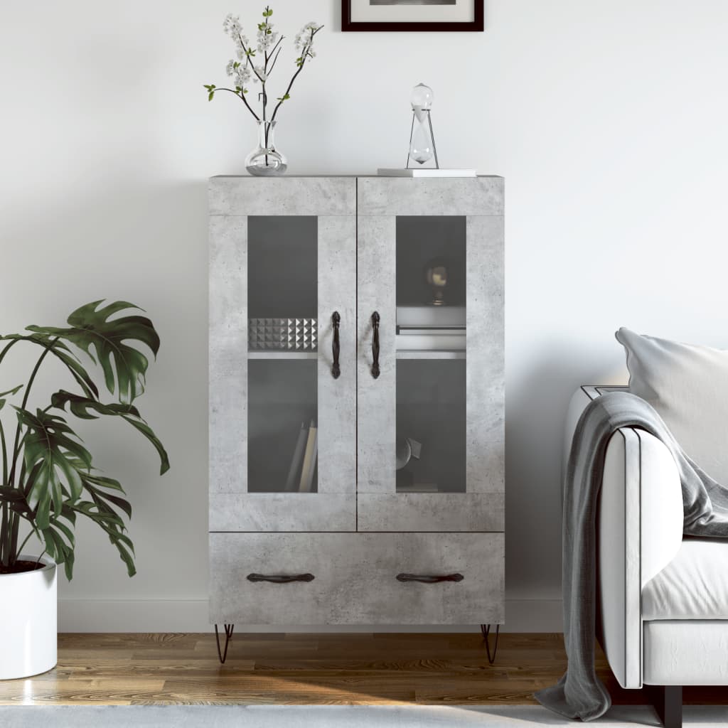 Skříň Highboard Černá 69,5 X 31 X 115 Cm Kompozitní Dřevo