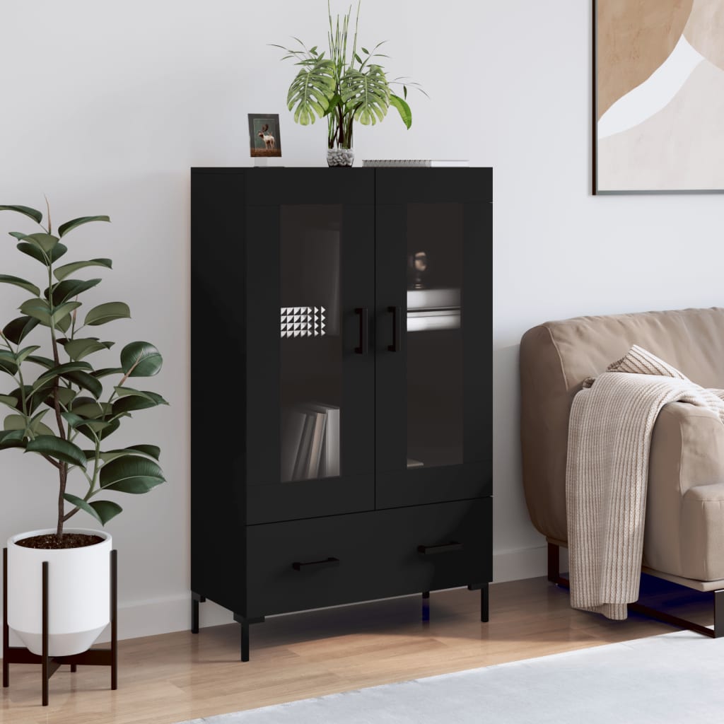 Skříň Highboard Lesklá Bílá 69,5 X 31 X 115 Cm Kompozitní Dřevo