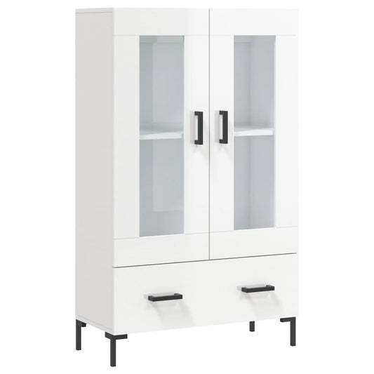 Skříň Highboard Lesklá Bílá 69,5 X 31 X 115 Cm Kompozitní Dřevo
