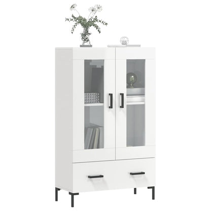 Skříň Highboard Lesklá Bílá 69,5 X 31 X 115 Cm Kompozitní Dřevo