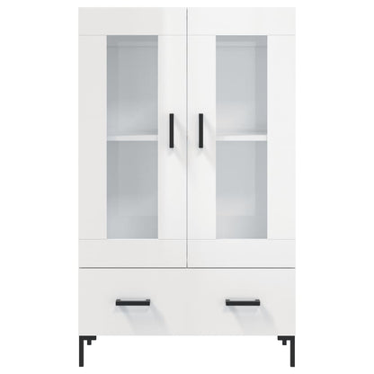 Skříň Highboard Lesklá Bílá 69,5 X 31 X 115 Cm Kompozitní Dřevo
