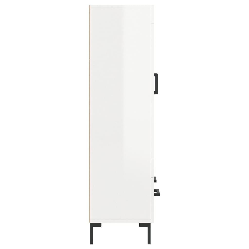 Skříň Highboard Lesklá Bílá 69,5 X 31 X 115 Cm Kompozitní Dřevo