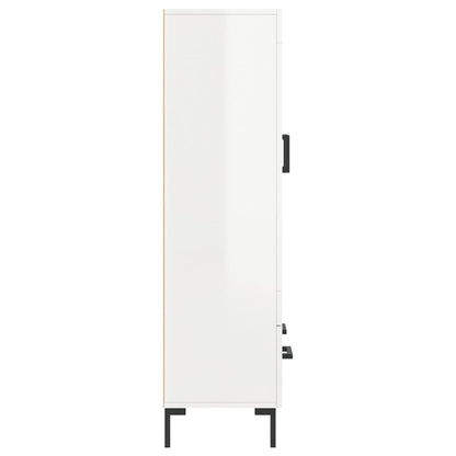 Skříň Highboard Lesklá Bílá 69,5 X 31 X 115 Cm Kompozitní Dřevo