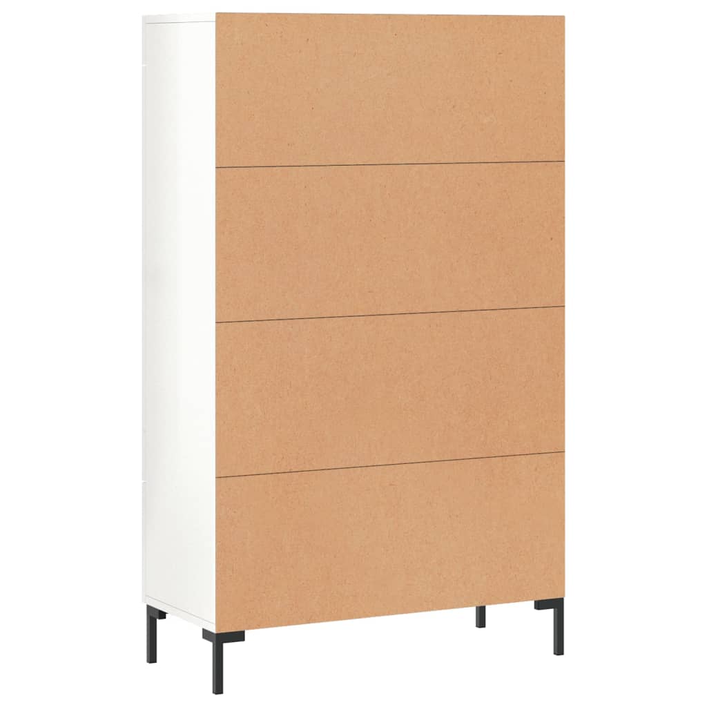 Skříň Highboard Lesklá Bílá 69,5 X 31 X 115 Cm Kompozitní Dřevo