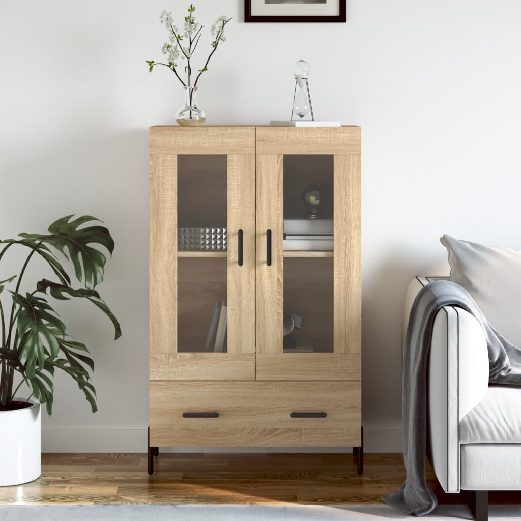 Skříň Highboard 69,5 X 31 X 115 Cm Kompozitní Dřevo