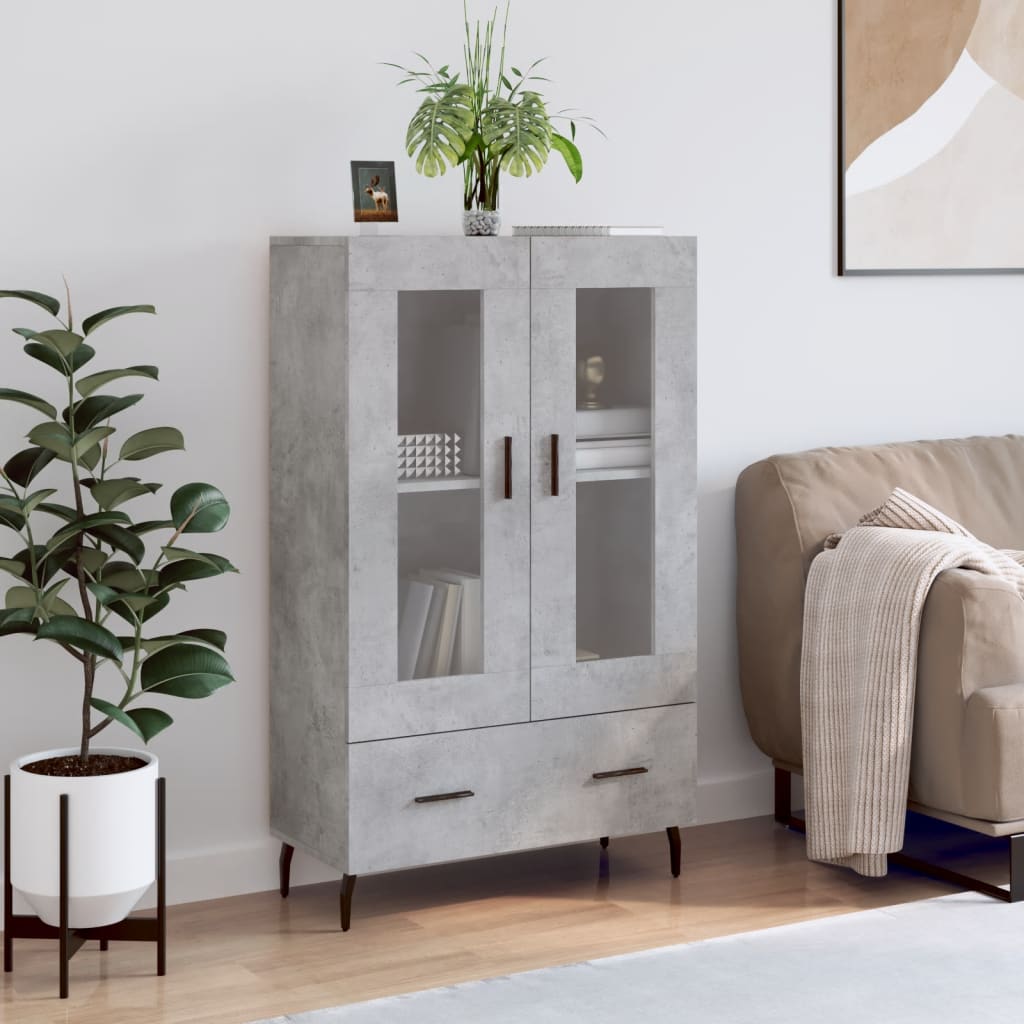 Skříň Highboard Betonově Šedá 69,5X31X115 Cm Kompozitní Dřevo