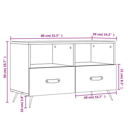 Tv Skříňka 80 X 36 X 50 Cm Kompozitní Dřevo