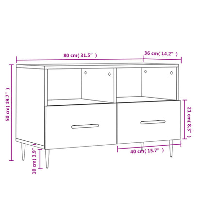 Tv Skříňka Betonově Šedá 80 X 36 X 50 Cm Kompozitní Dřevo