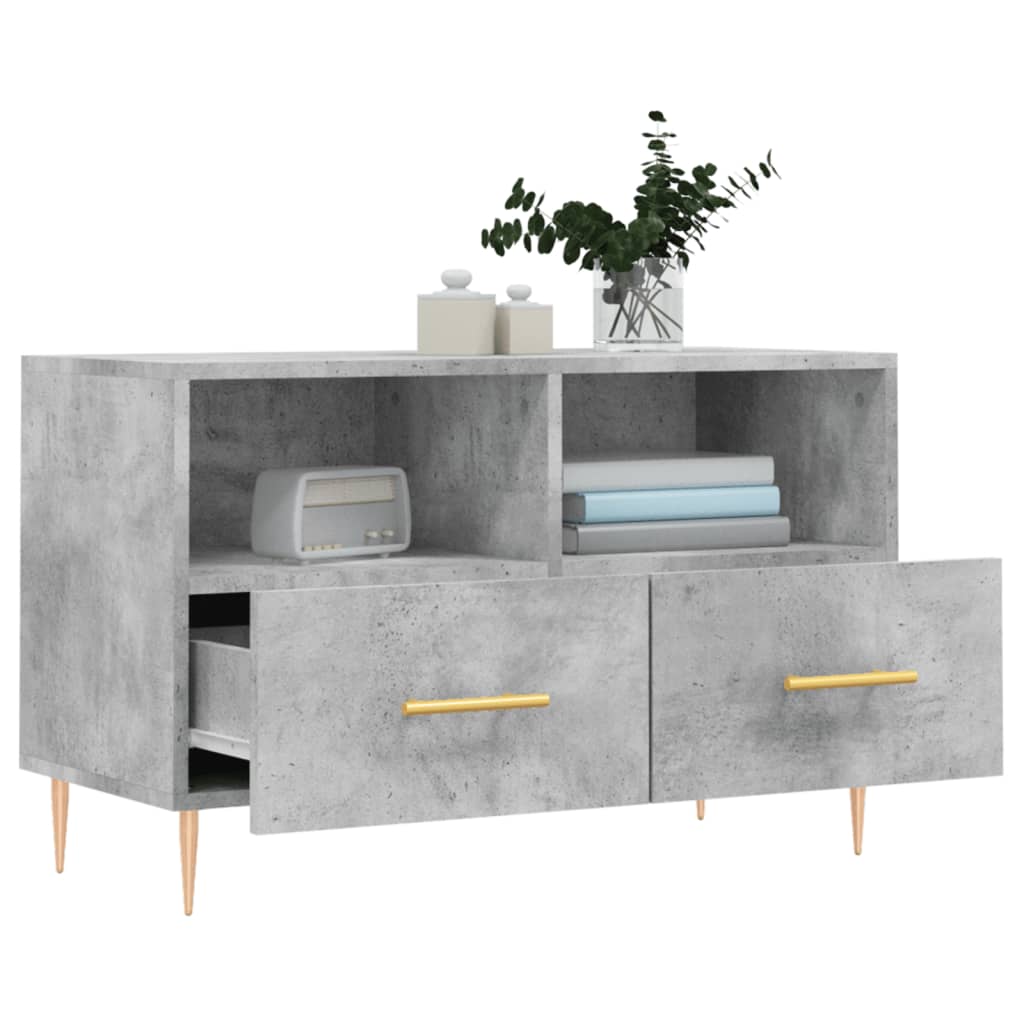 Tv Skříňka Betonově Šedá 80 X 36 X 50 Cm Kompozitní Dřevo