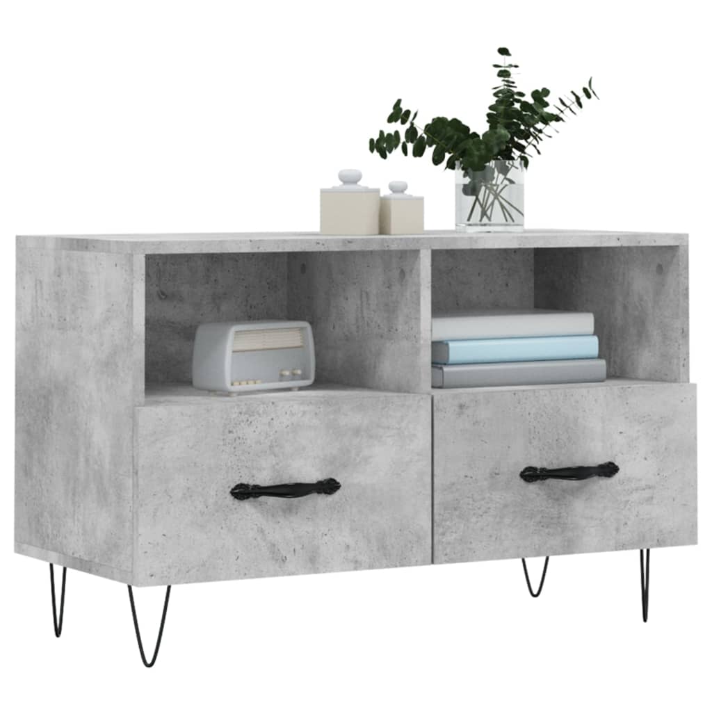 Tv Skříňka Betonově Šedá 80 X 36 X 50 Cm Kompozitní Dřevo