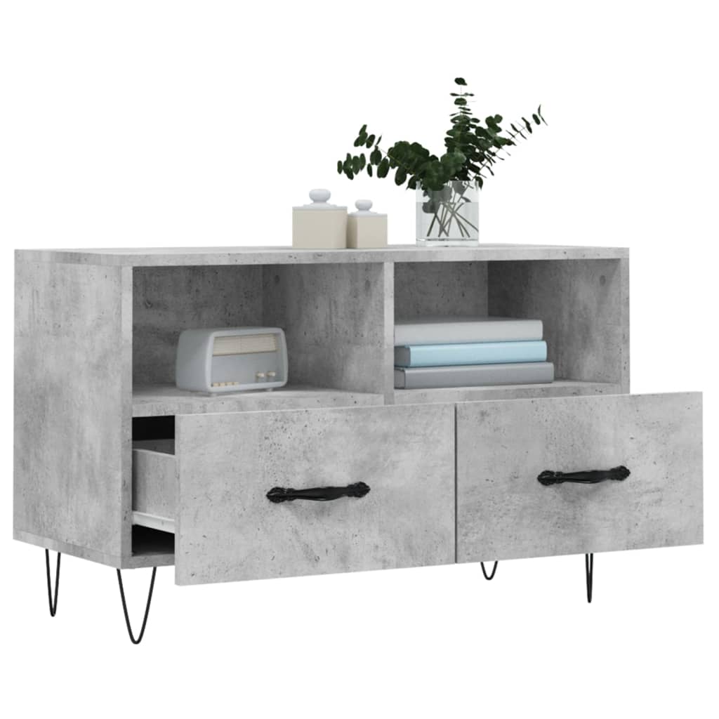 Tv Skříňka Betonově Šedá 80 X 36 X 50 Cm Kompozitní Dřevo