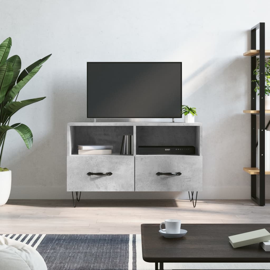 Tv Skříňka Betonově Šedá 80 X 36 X 50 Cm Kompozitní Dřevo