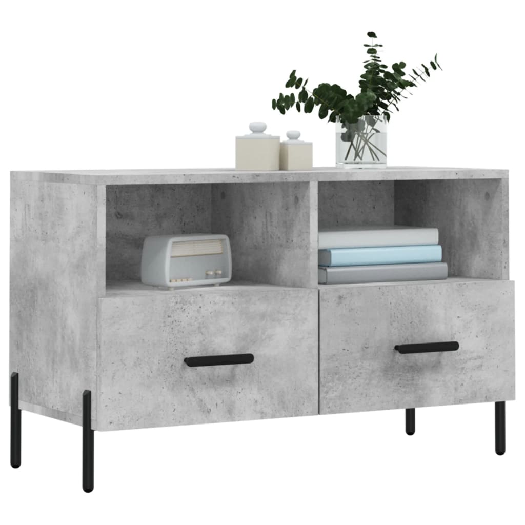 Tv Skříňka Betonově Šedá 80 X 36 X 50 Cm Kompozitní Dřevo