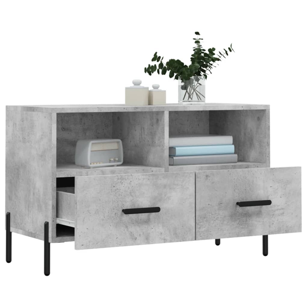 Tv Skříňka Betonově Šedá 80 X 36 X 50 Cm Kompozitní Dřevo