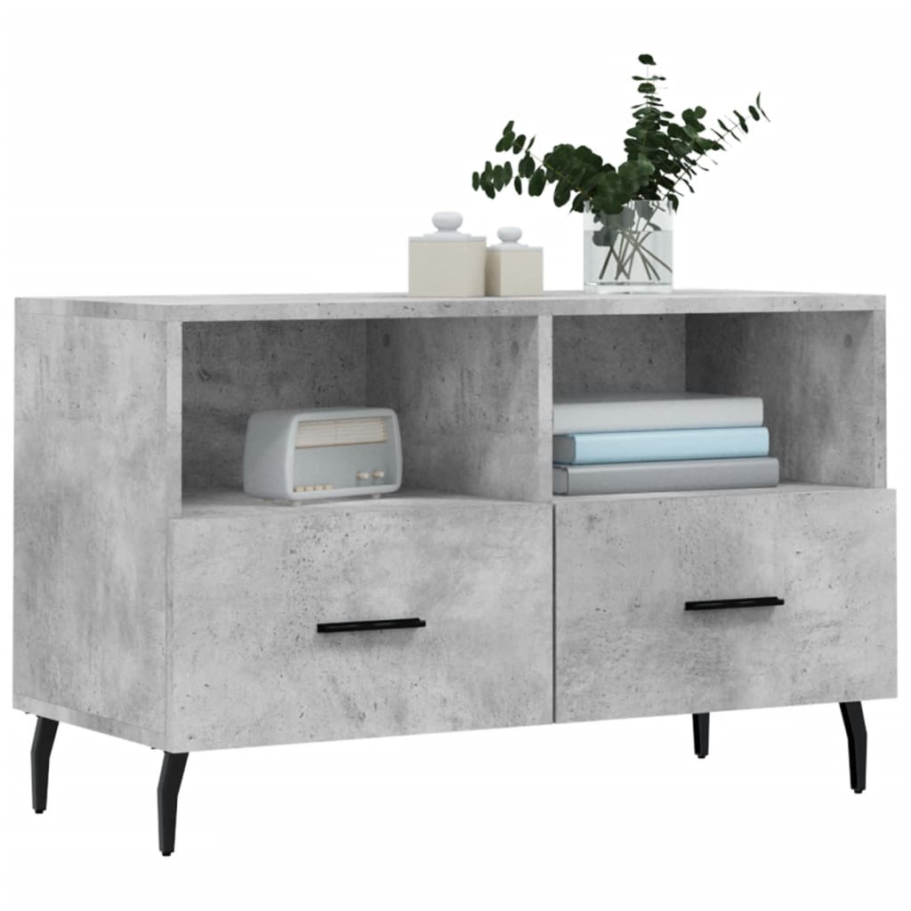 Tv Skříňka Betonově Šedá 80 X 36 X 50 Cm Kompozitní Dřevo