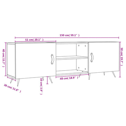 Tv Skříňka Betonově Šedá 150 X 30 X 50 Cm Kompozitní Dřevo