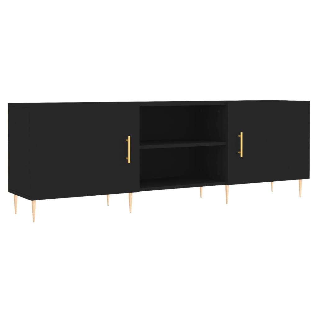 Tv Skříňka Černá 150 X 30 X 50 Cm Kompozitní Dřevo