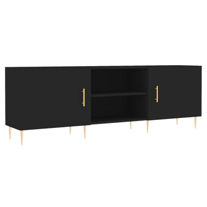 Tv Skříňka Černá 150 X 30 X 50 Cm Kompozitní Dřevo