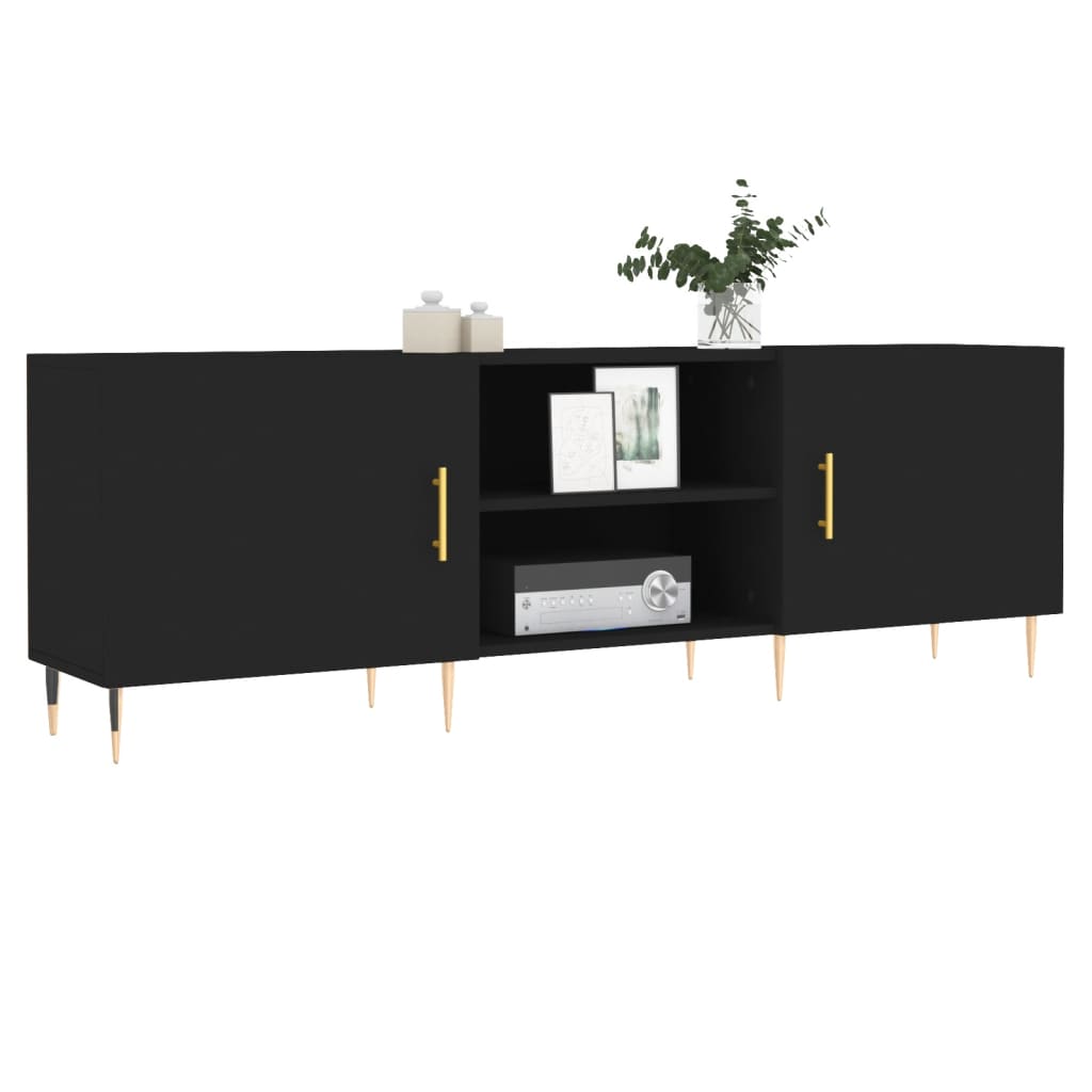 Tv Skříňka Černá 150 X 30 X 50 Cm Kompozitní Dřevo