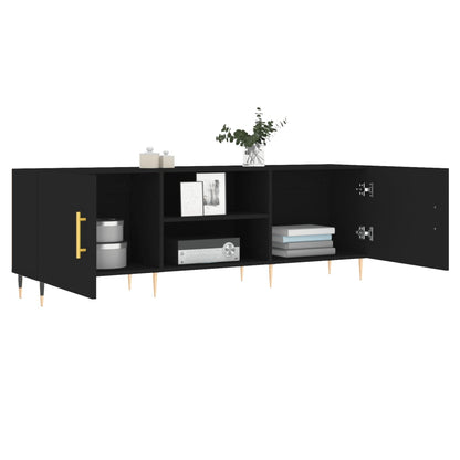 Tv Skříňka Černá 150 X 30 X 50 Cm Kompozitní Dřevo