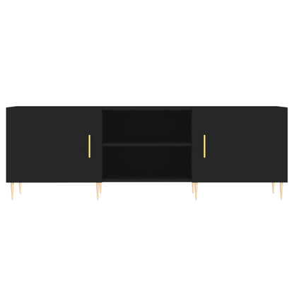 Tv Skříňka Černá 150 X 30 X 50 Cm Kompozitní Dřevo
