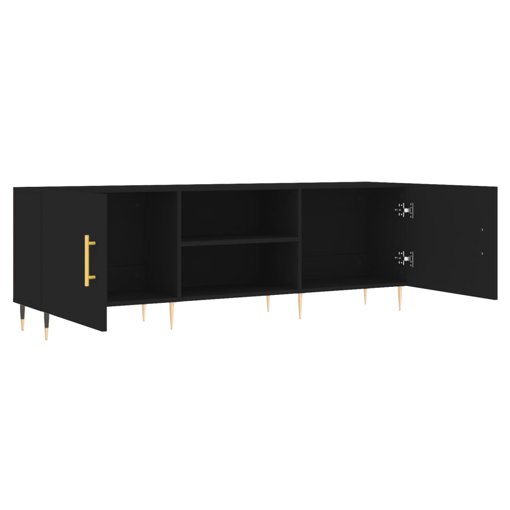 Tv Skříňka Černá 150 X 30 X 50 Cm Kompozitní Dřevo