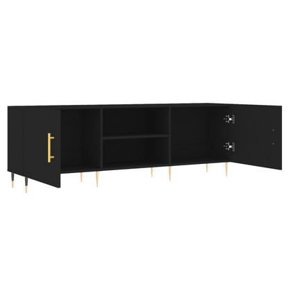 Tv Skříňka Černá 150 X 30 X 50 Cm Kompozitní Dřevo