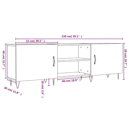 Tv Skříňka Bílá 150 X 30 X 50 Cm Kompozitní Dřevo