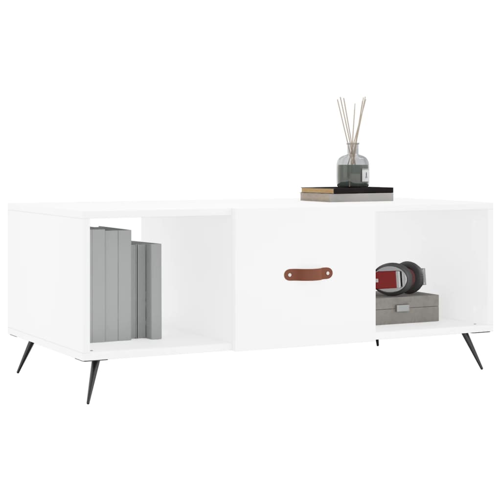 Konferenční Stolek Bílý 102 X 50 X 40 Cm Kompozitní Dřevo