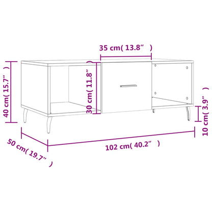 Konferenční Stolek Černý 102 X 50 X 40 Cm Kompozitní Dřevo