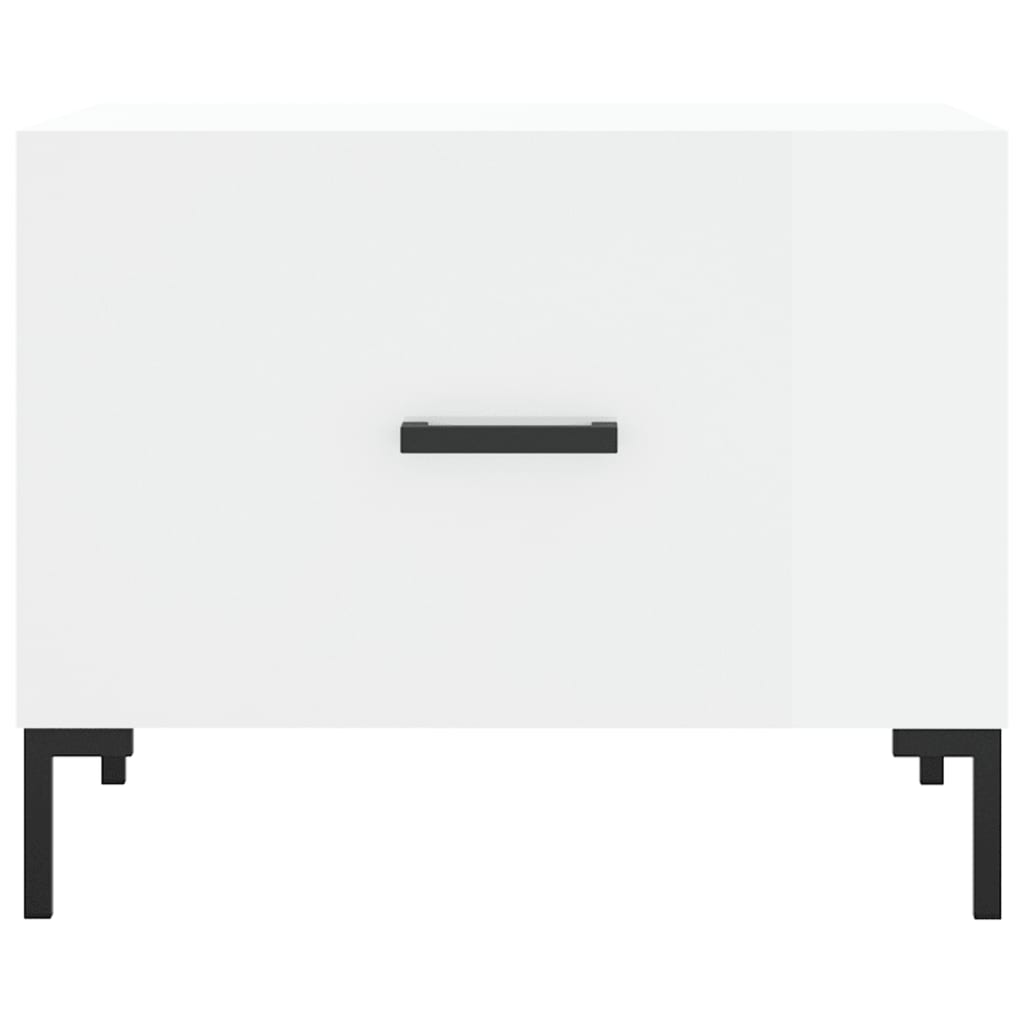 Konferenční Stolek Lesklý Bílý 50 X 50 X 40 Cm Kompozitní Dřevo