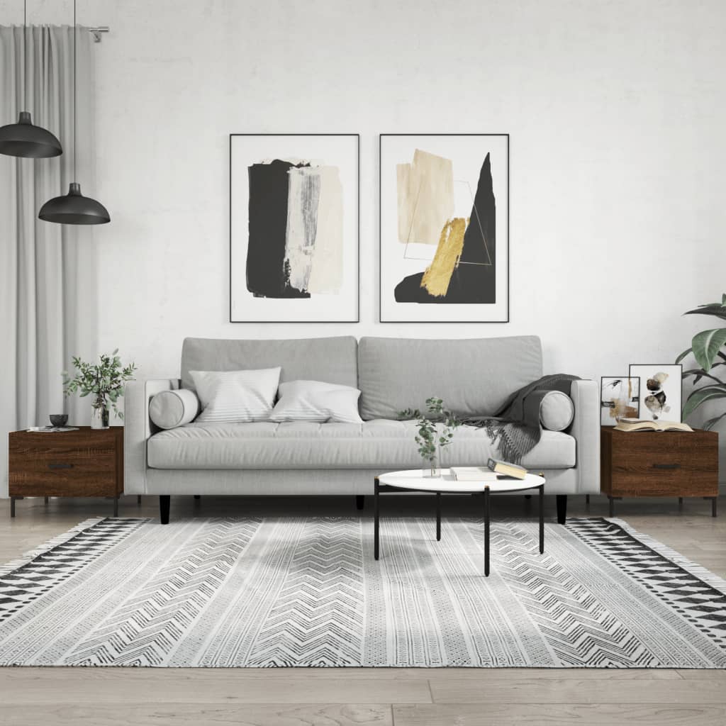 Konferenční Stolek Lesklý Bílý 50 X 50 X 40 Cm Kompozitní Dřevo