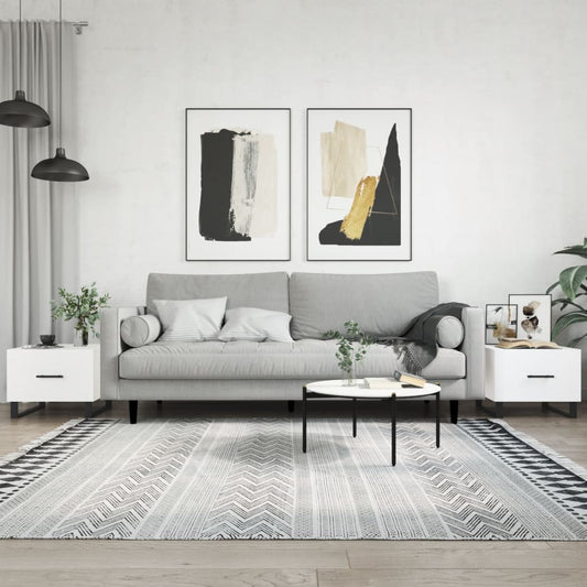 Konferenční Stolky 2 Ks Bílé 50 X 50 X 40 Cm Kompozitní Dřevo