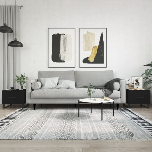 Konferenční Stolky 2 Ks Černé 50 X 50 X 40 Cm Kompozitní Dřevo