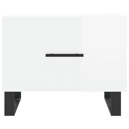 Konferenční Stolky 2 Ks Lesklé Bílé 50X50X40Cm Kompozitní Dřevo