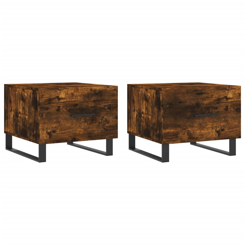 Konferenční Stolky 2 Ks Kouřový Dub 50X50X40Cm Kompozitní Dřevo